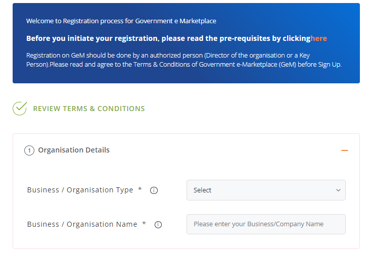 GeM Registration Form